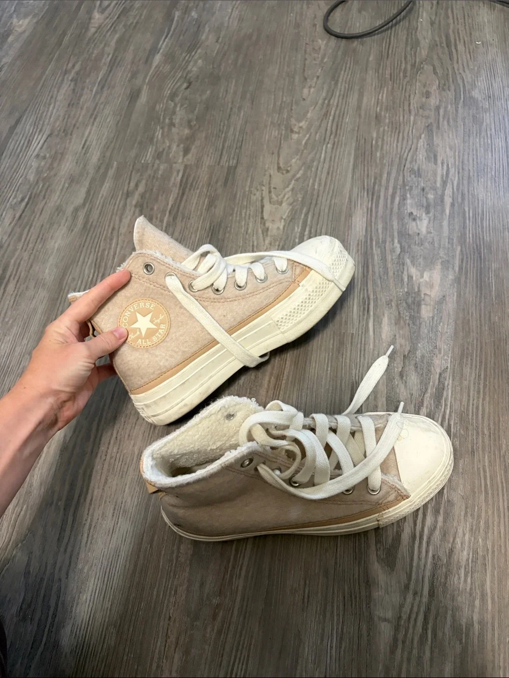 Converse Beige/Cream High-Top Sneakers